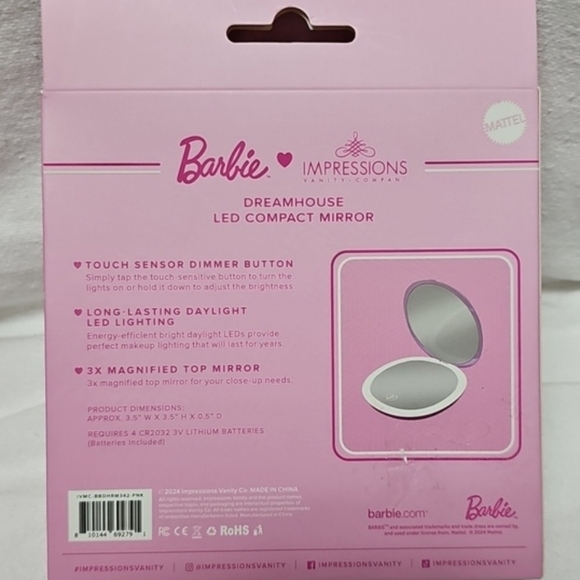 Barbie Impressions Vanity DreamHouse Compact Mirror LED 💖 Pink Barbie The Movie - Picture 3 of 7
